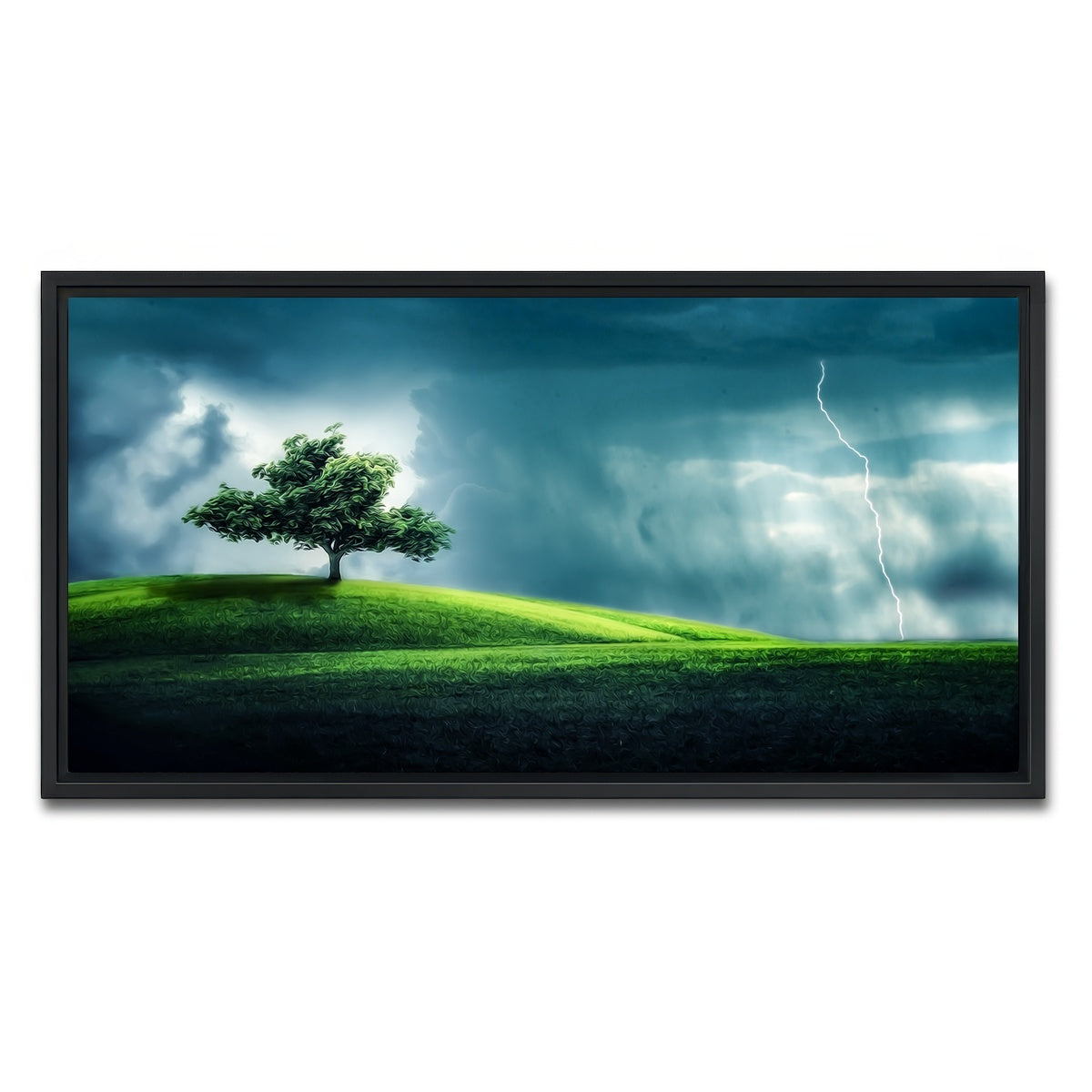 AUTO-MOCKUP WHITE | Tree Alone | 1 Piece | Black Framed Canvas | group=2x1