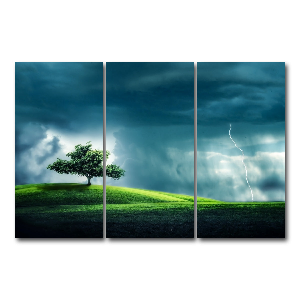 AUTO-MOCKUP WHITE | Tree Alone | 3 Piece | Gallery Wrap Canvas | group=12x24