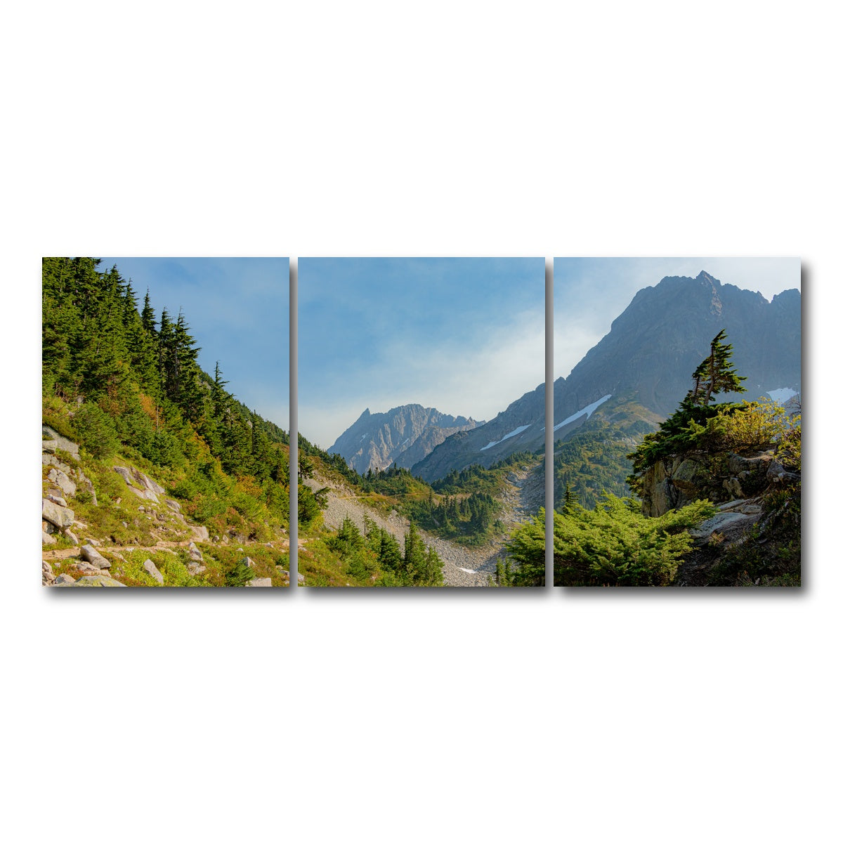 AUTO-MOCKUP WHITE | Treeline at Cascade Pass | 3 Piece | Gallery Wrap Canvas | group=18x24