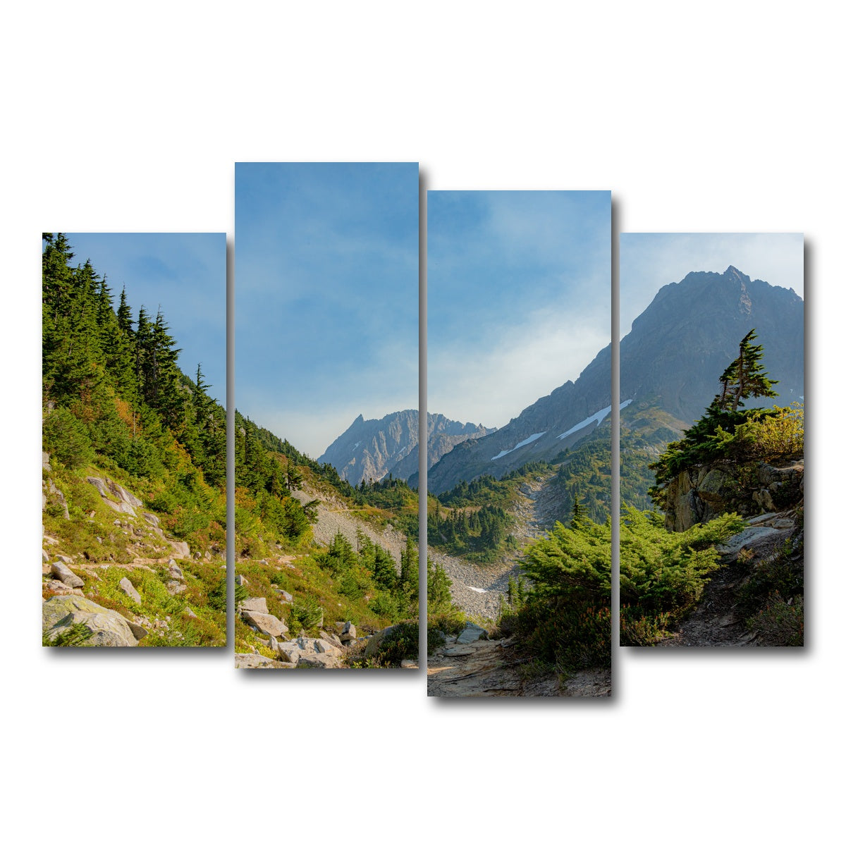 AUTO-MOCKUP WHITE | Treeline at Cascade Pass | 4 Piece | Gallery Wrap Canvas | group=4_normal