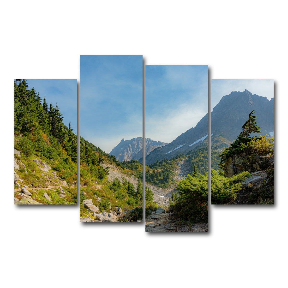 AUTO-MOCKUP WHITE | Treeline at Cascade Pass | 4 Piece | Gallery Wrap Canvas | group=4_short