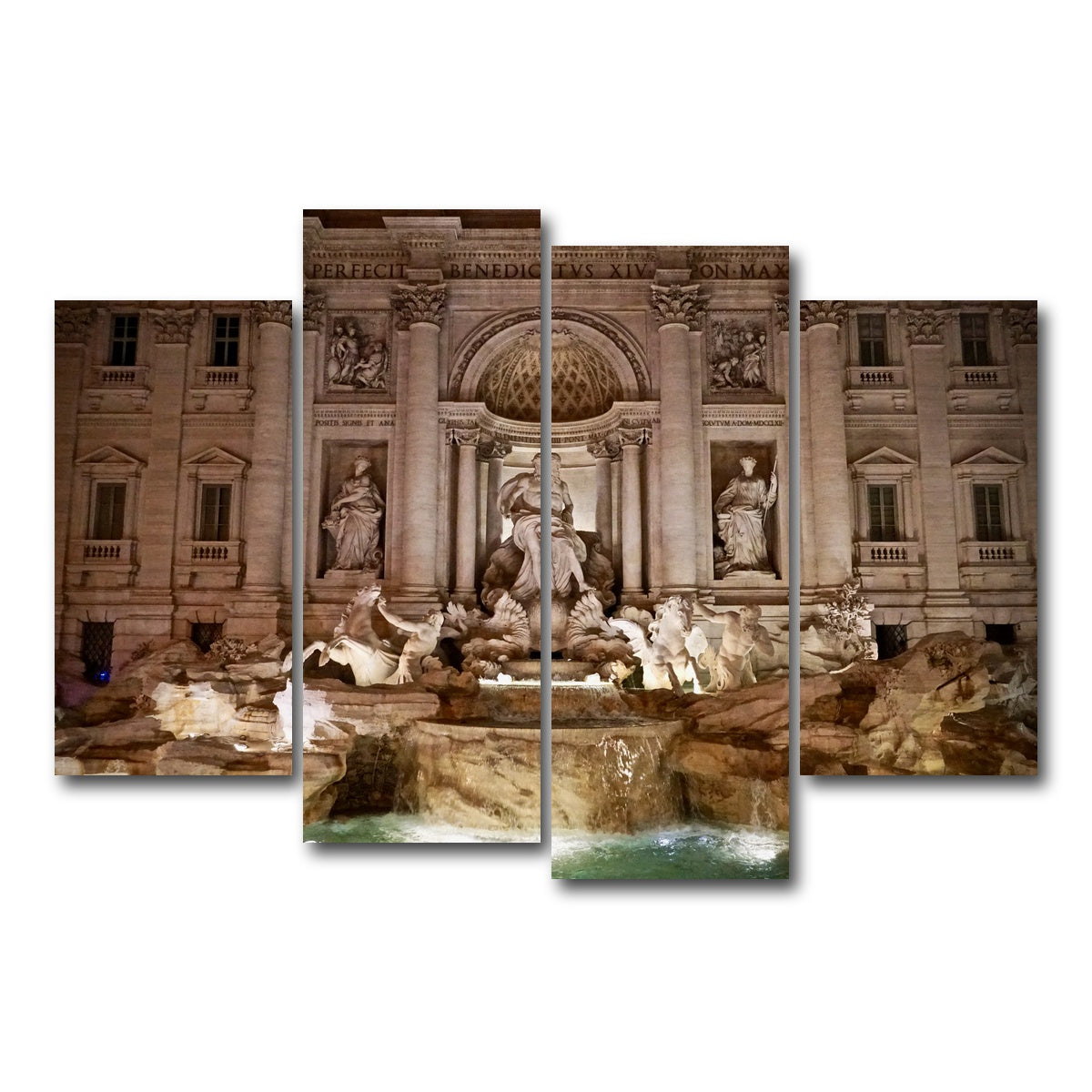 AUTO-MOCKUP WHITE | Trevi Fountain | 4 Piece | Gallery Wrap Canvas | group=4_short