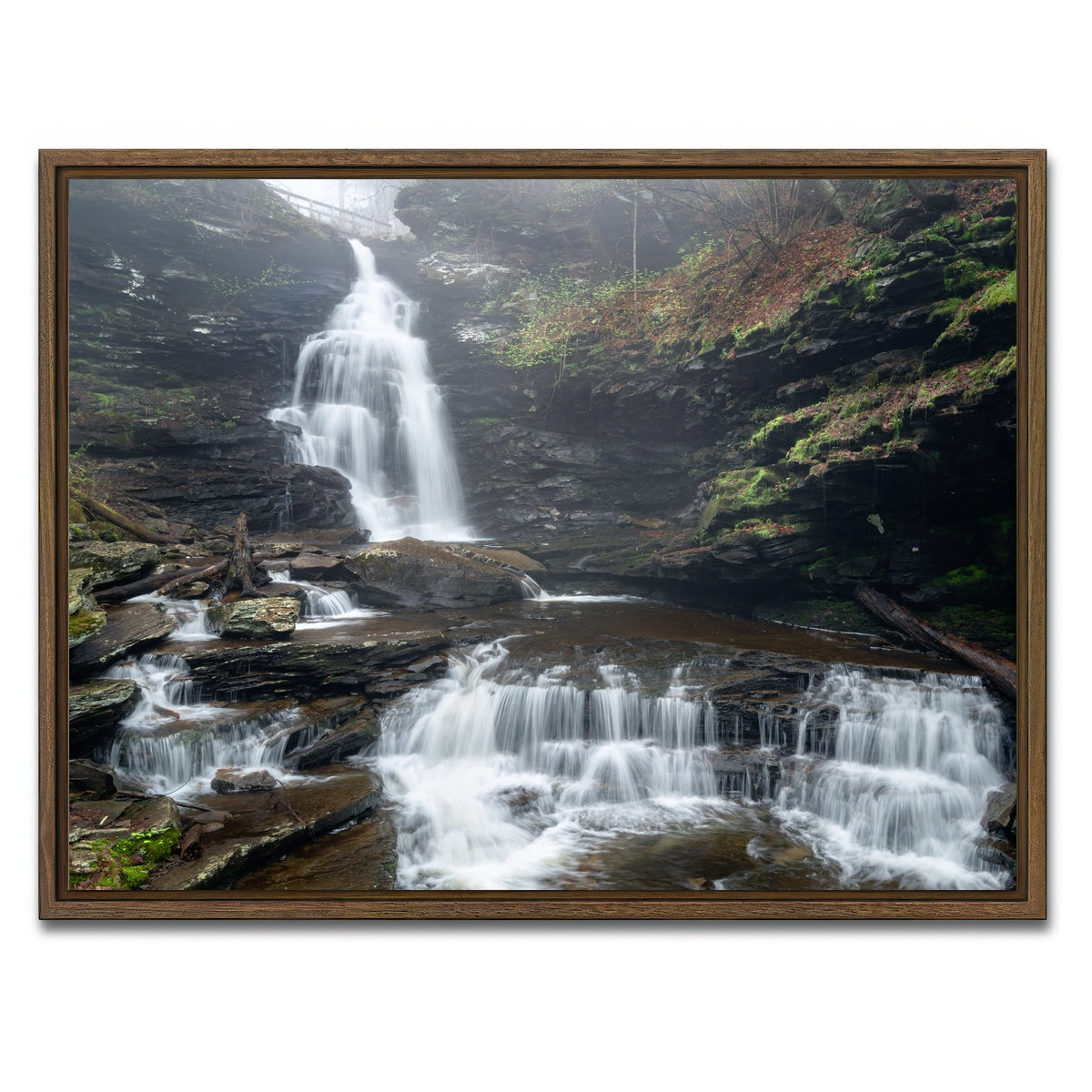 AUTO-MOCKUP WHITE | Triple Threat | 1 Piece | Walnut Framed Canvas | group=4x3