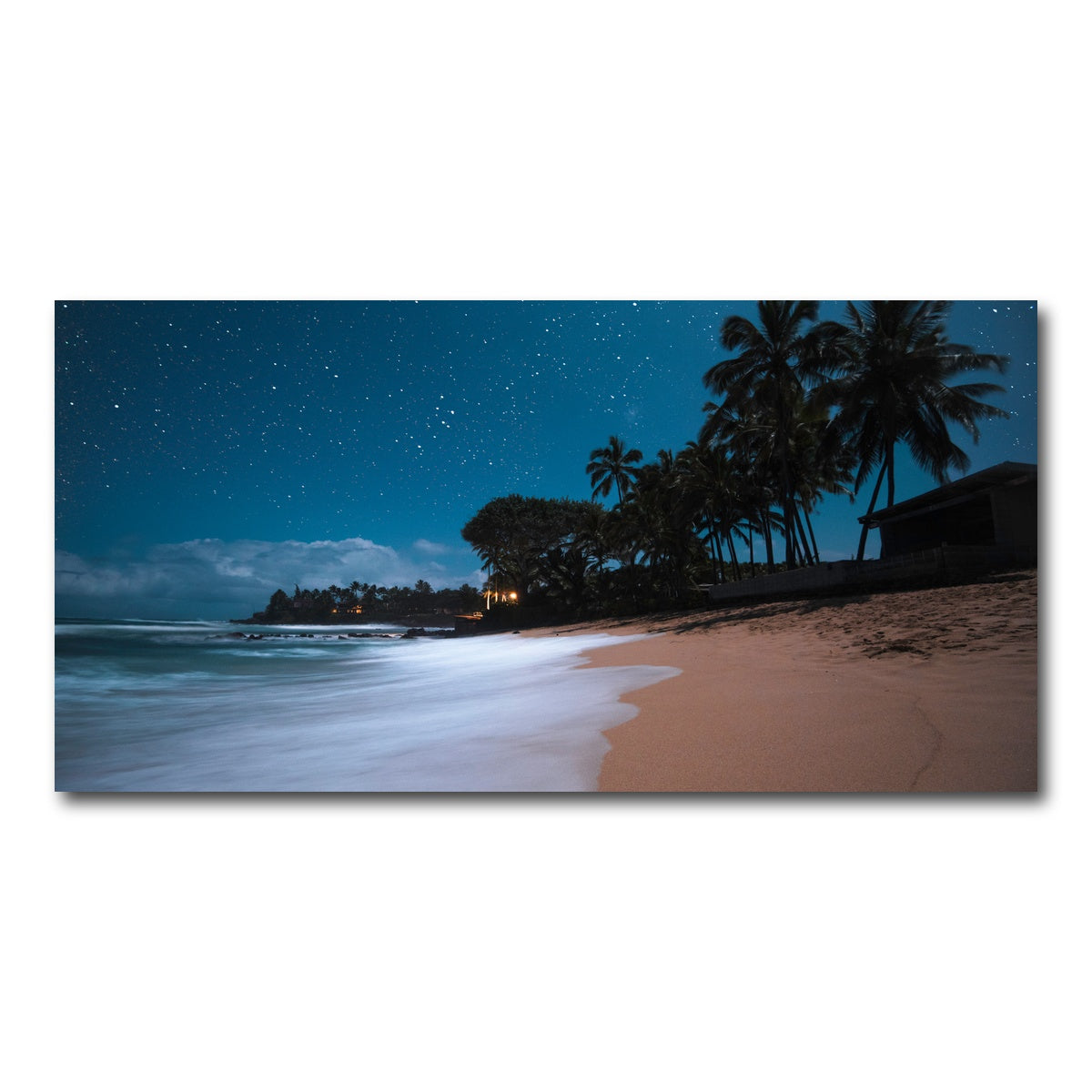 AUTO-MOCKUP WHITE | Tropical Beach Night | 1 Piece | Gallery Wrap Canvas | group=2x1