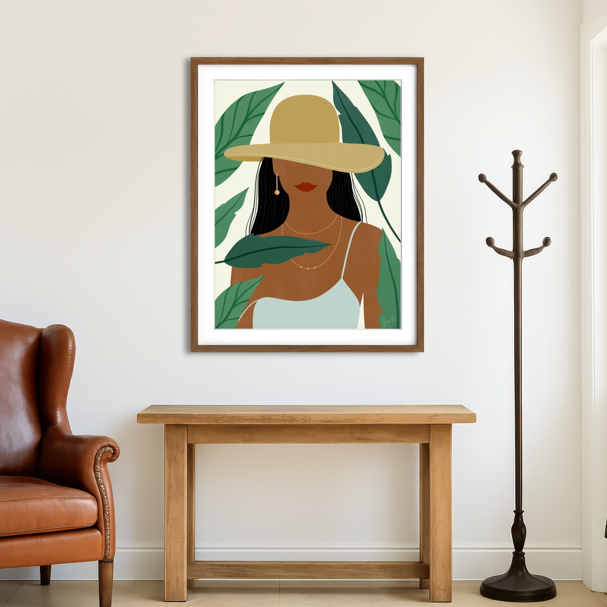 AUTO-MOCKUP ROOM | Tropical Girl Wall Art