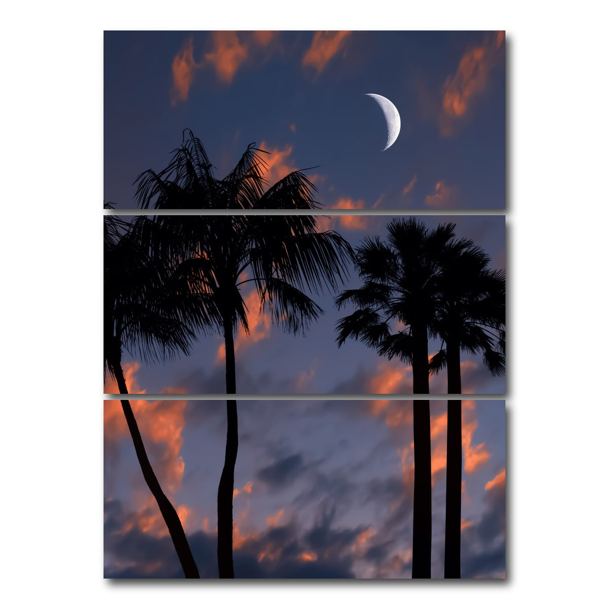 AUTO-MOCKUP WHITE | Tropical Night | 3 Piece | Gallery Wrap Canvas | group=8x18_stacked