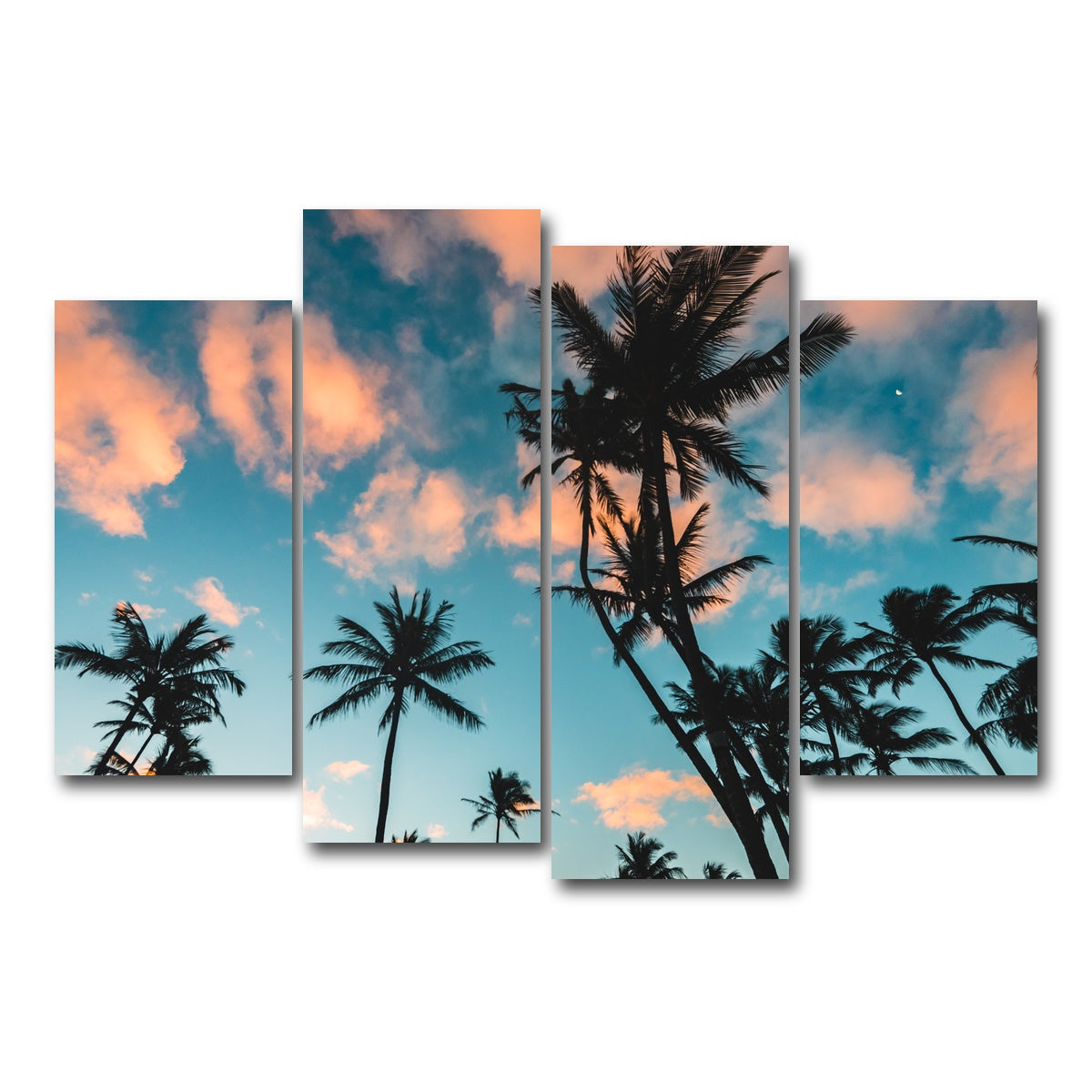 AUTO-MOCKUP WHITE | Tropical Sunrise | 4 Piece | Gallery Wrap Canvas | group=4_short