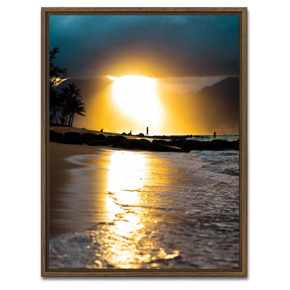 AUTO-MOCKUP WHITE | Tropical Sunset | 1 Piece | Walnut Framed Canvas | group=3x4