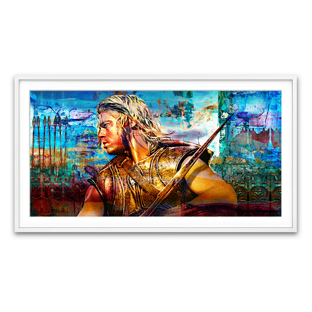 Framed Print 2x1 White