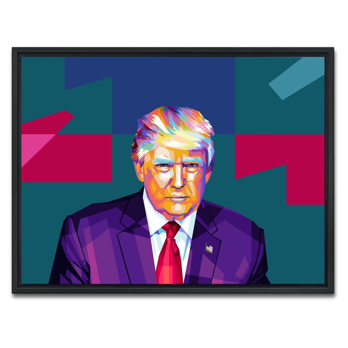 AUTO-MOCKUP WHITE | Trump Colors | 1 Piece | Black Framed Canvas | group=4x3