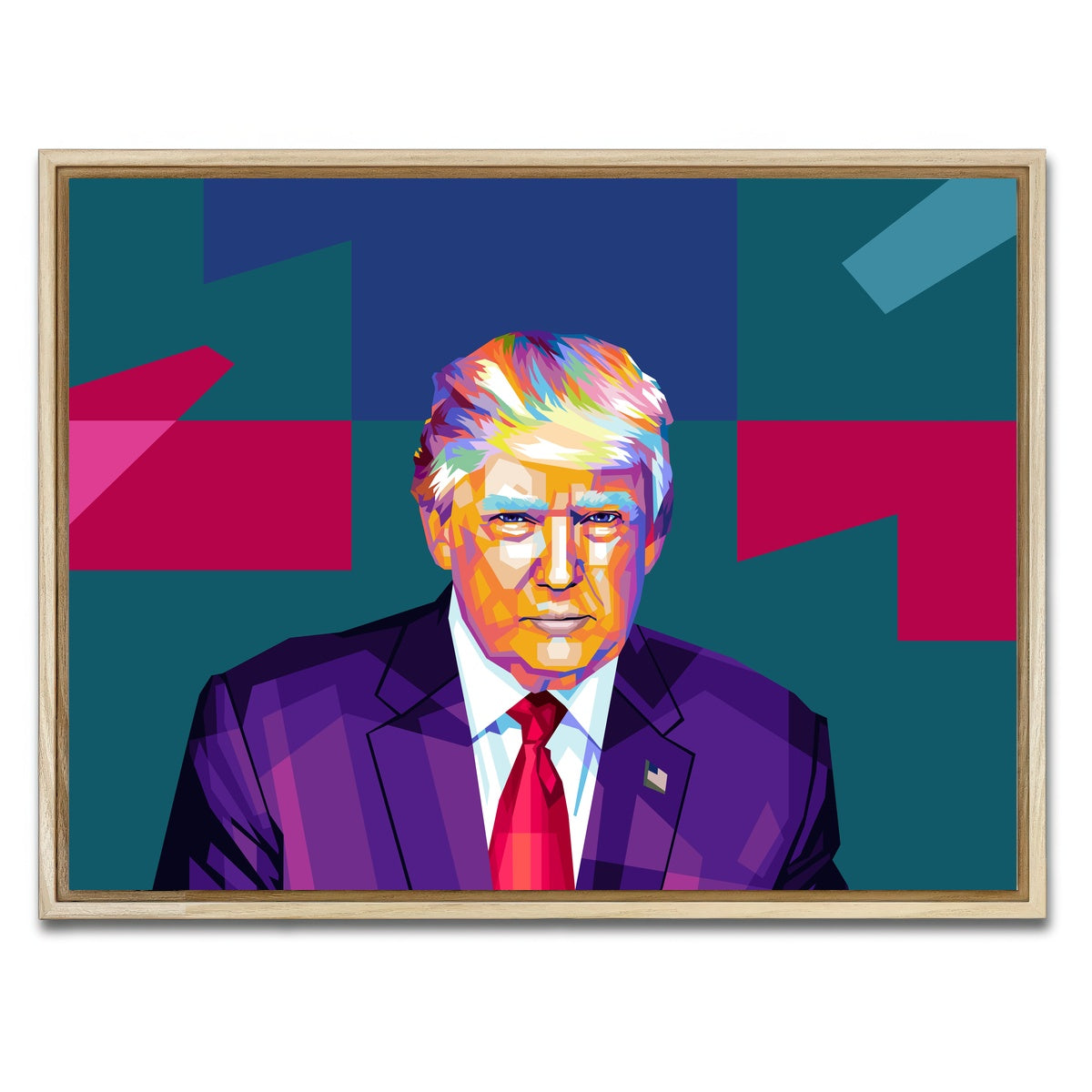 AUTO-MOCKUP WHITE | Trump Colors | 1 Piece | Natural Framed Canvas | group=4x3