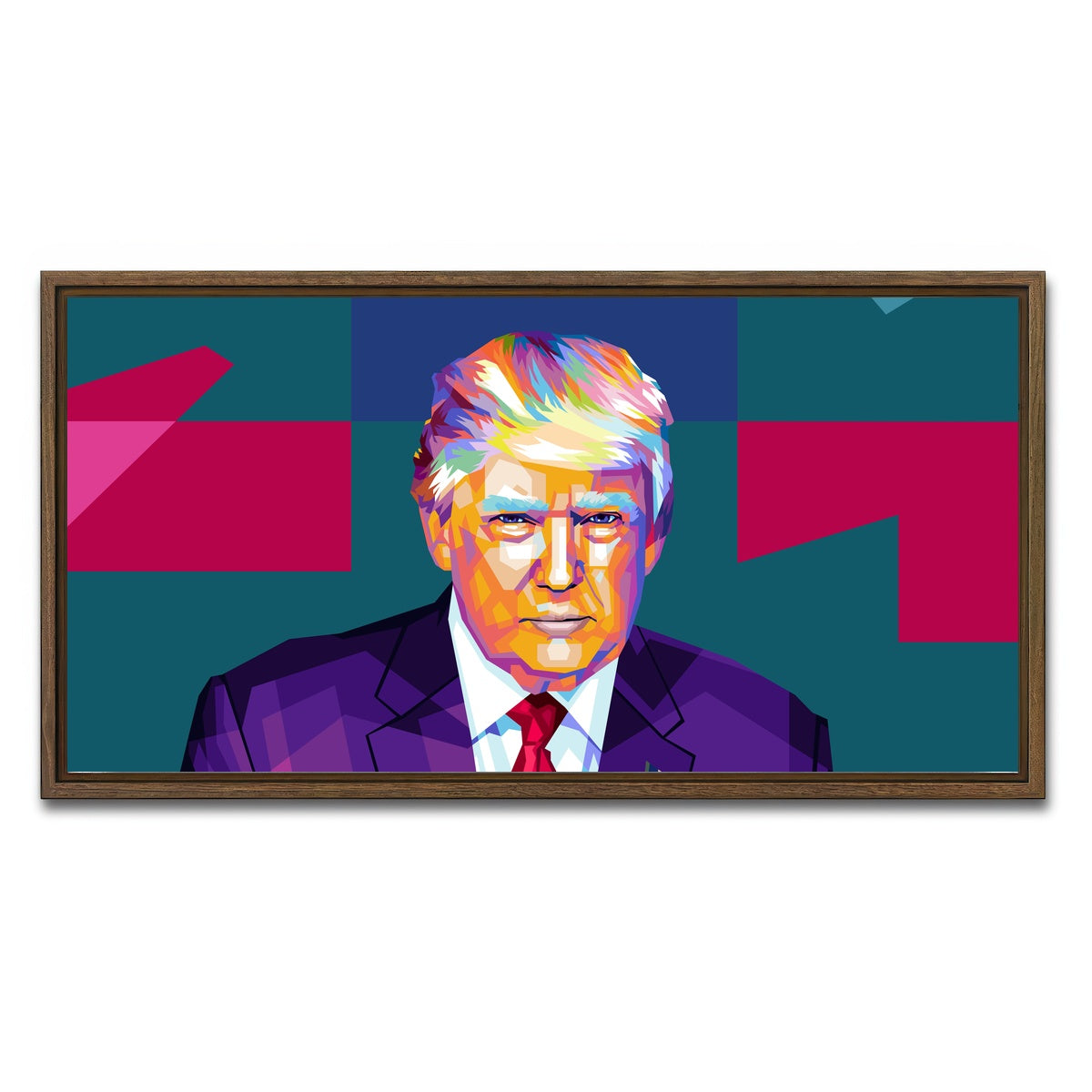 AUTO-MOCKUP WHITE | Trump Colors | 1 Piece | Walnut Framed Canvas | group=2x1