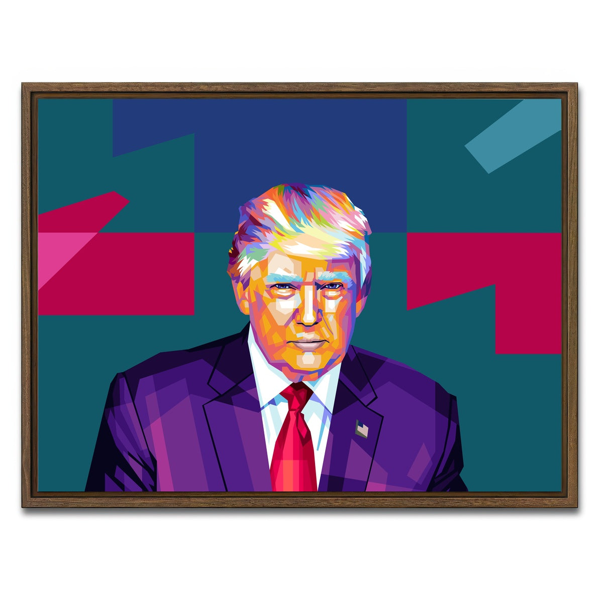 AUTO-MOCKUP WHITE | Trump Colors | 1 Piece | Walnut Framed Canvas | group=4x3