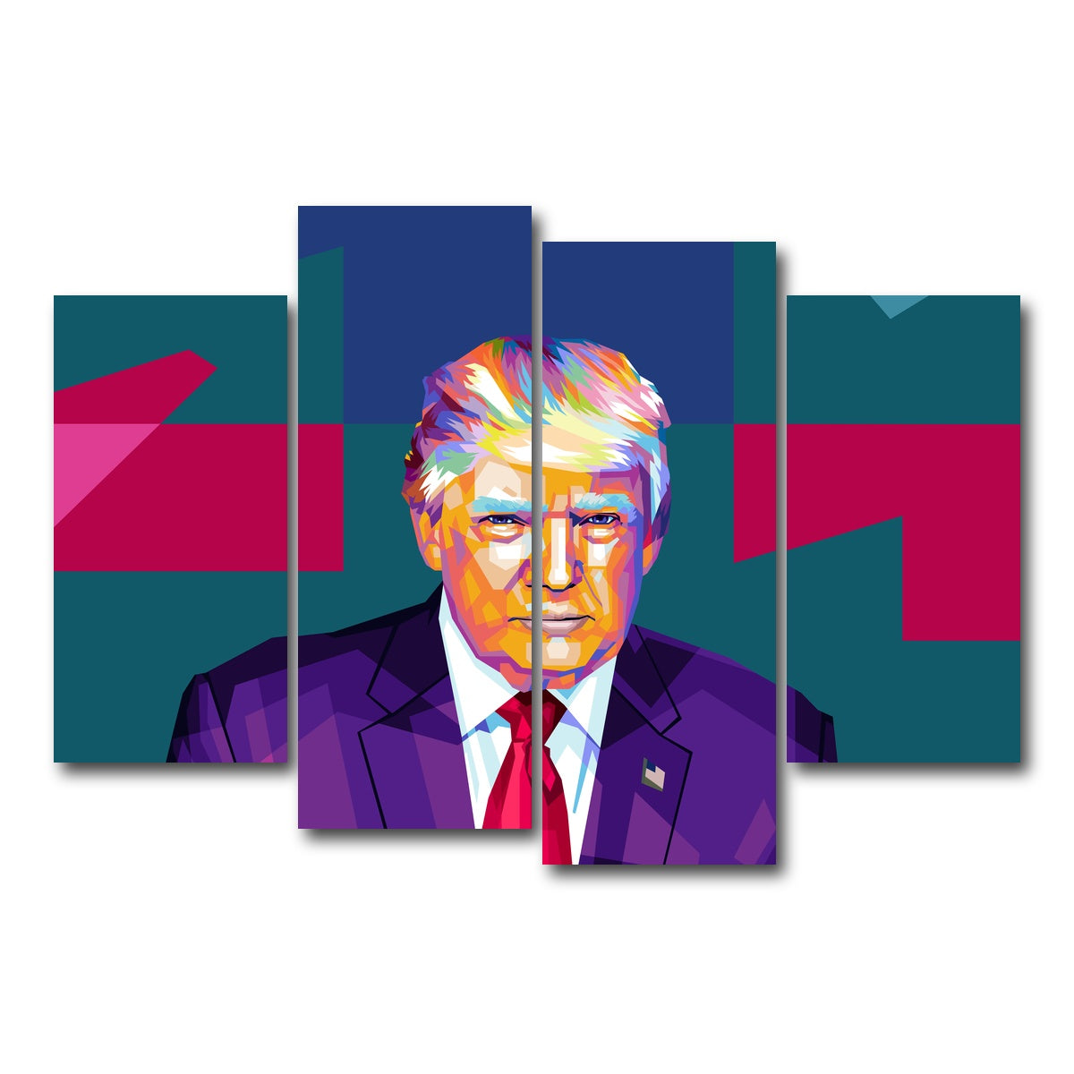AUTO-MOCKUP WHITE | Trump Colors | 4 Piece | Gallery Wrap Canvas | group=4_short
