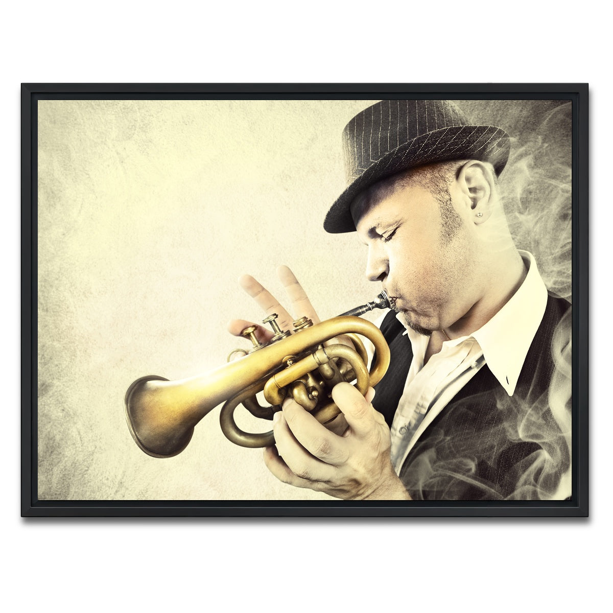 AUTO-MOCKUP WHITE | Trumpet Blues | 1 Piece | Black Framed Canvas | group=4x3