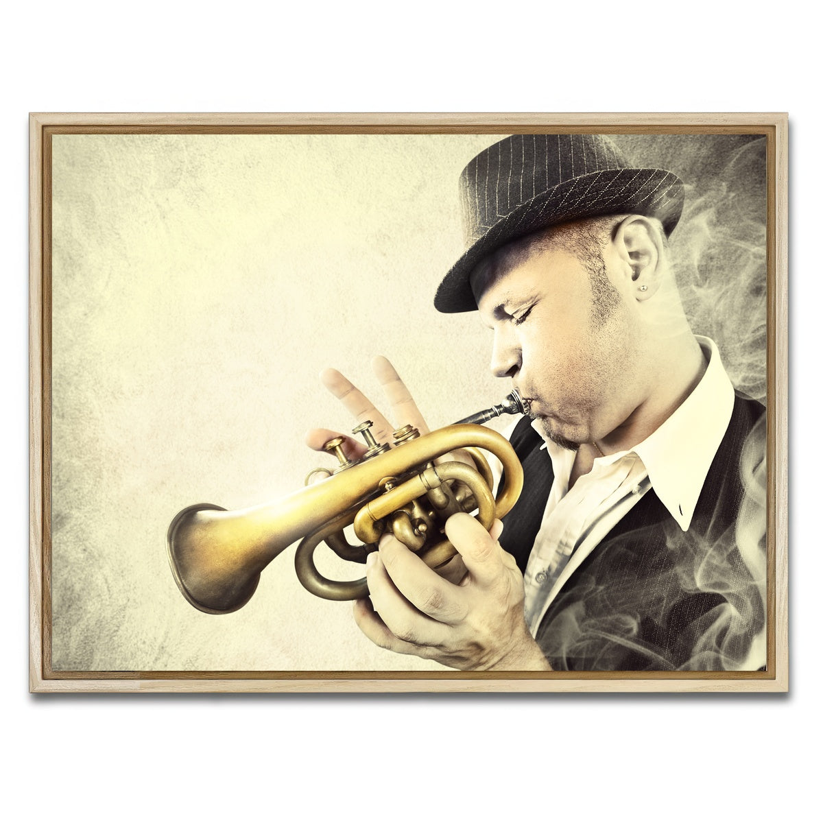 AUTO-MOCKUP WHITE | Trumpet Blues | 1 Piece | Natural Framed Canvas | group=4x3