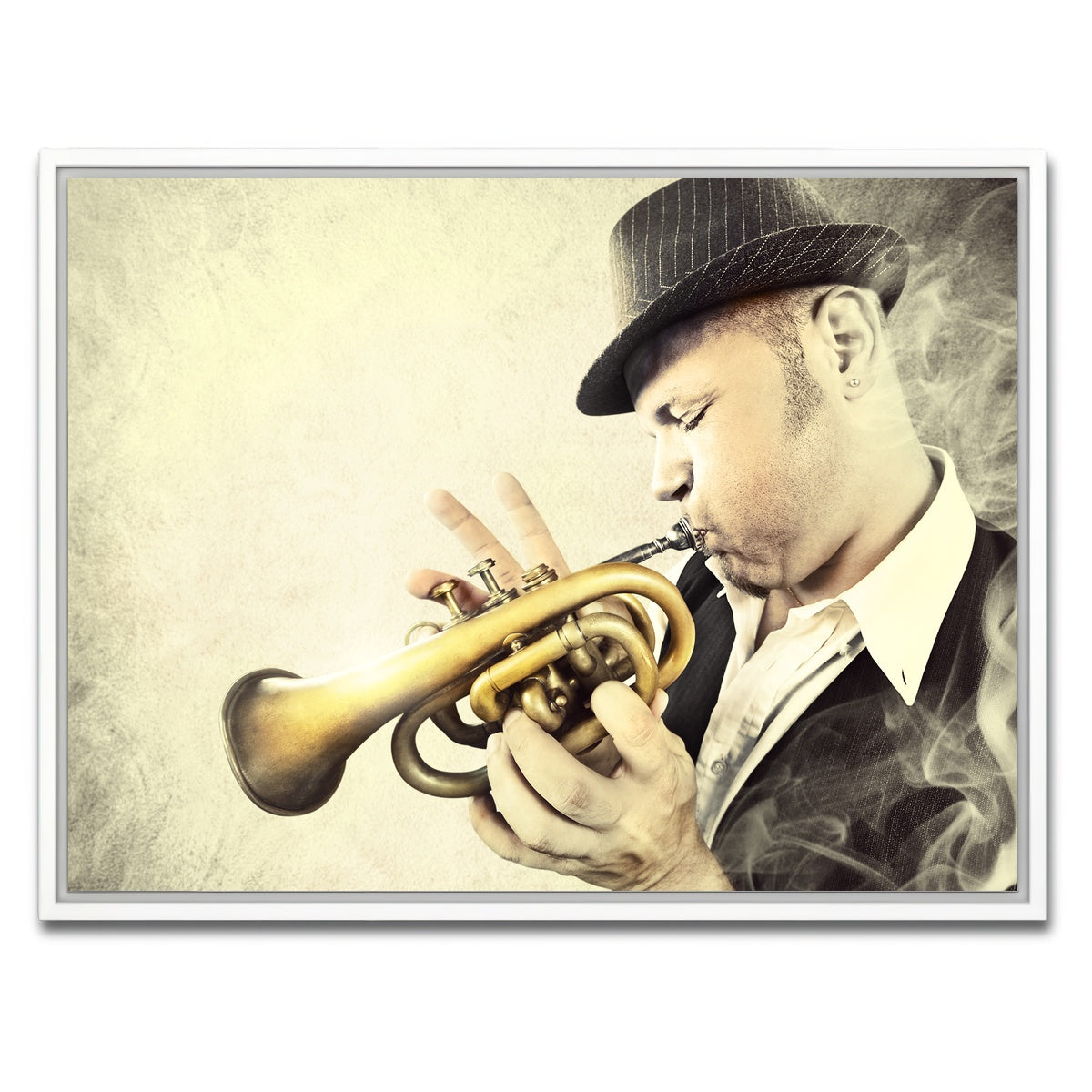 AUTO-MOCKUP WHITE | Trumpet Blues | 1 Piece | White Framed Canvas | group=4x3