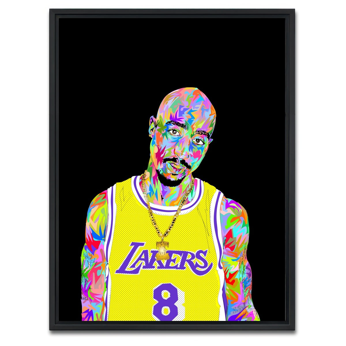 AUTO-MOCKUP WHITE | Tupac Kobe | 1 Piece | Black Framed Canvas | group=3x4