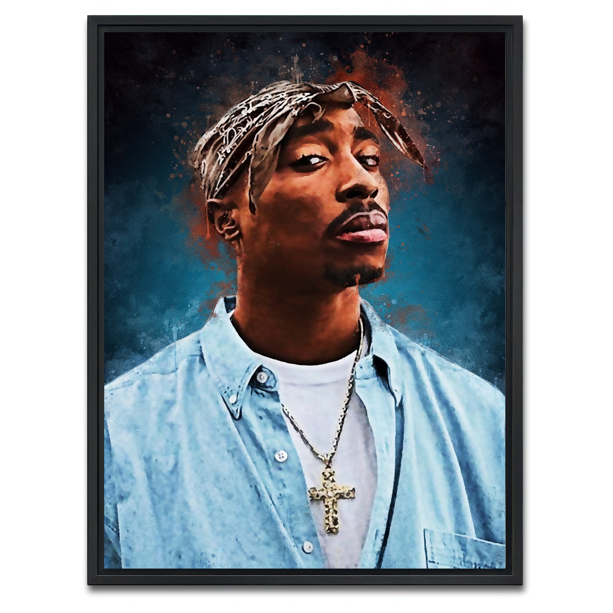 AUTO-MOCKUP WHITE | Tupac Painting | 1 Piece | Black Framed Canvas | group=3x4