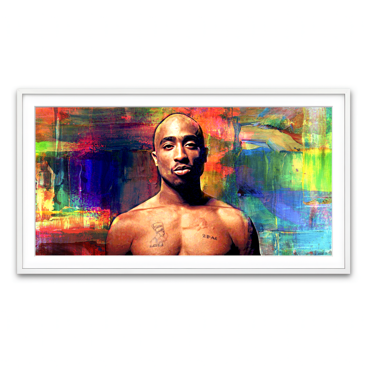 Framed Print 2x1 White