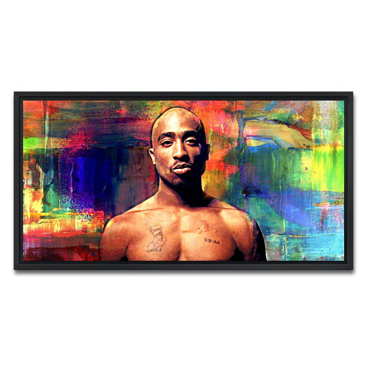 AUTO-MOCKUP WHITE | Tupac | 1 Piece | Black Framed Canvas | group=2x1
