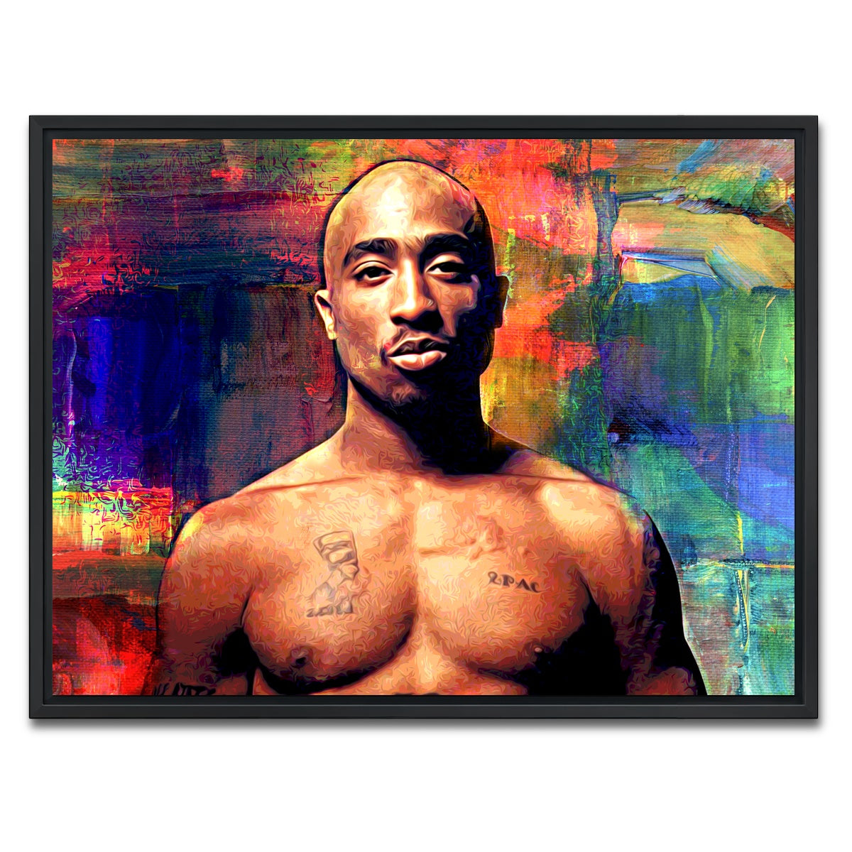 AUTO-MOCKUP WHITE | Tupac | 1 Piece | Black Framed Canvas | group=4x3