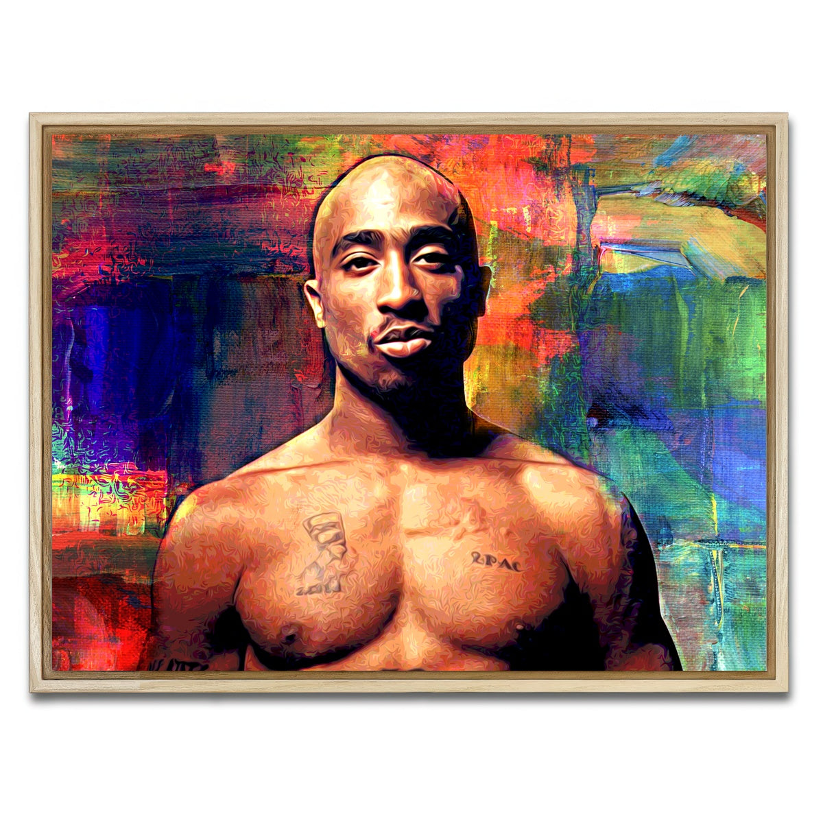 AUTO-MOCKUP WHITE | Tupac | 1 Piece | Natural Framed Canvas | group=4x3