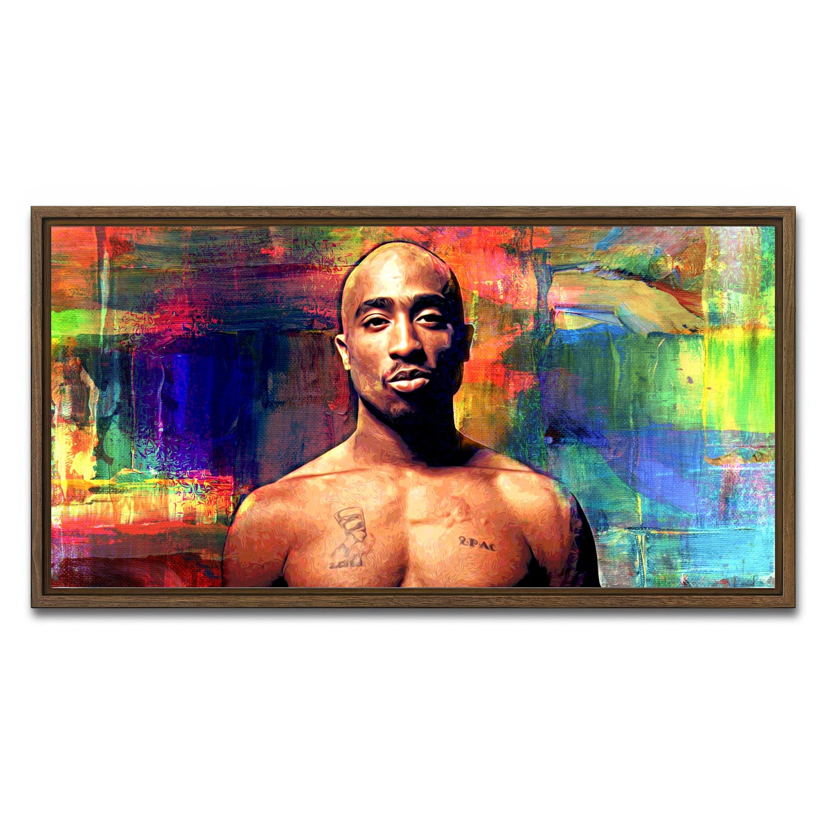 AUTO-MOCKUP WHITE | Tupac | 1 Piece | Walnut Framed Canvas | group=2x1