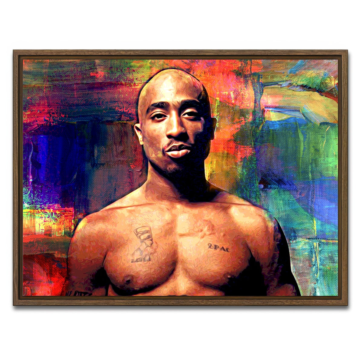 AUTO-MOCKUP WHITE | Tupac | 1 Piece | Walnut Framed Canvas | group=4x3