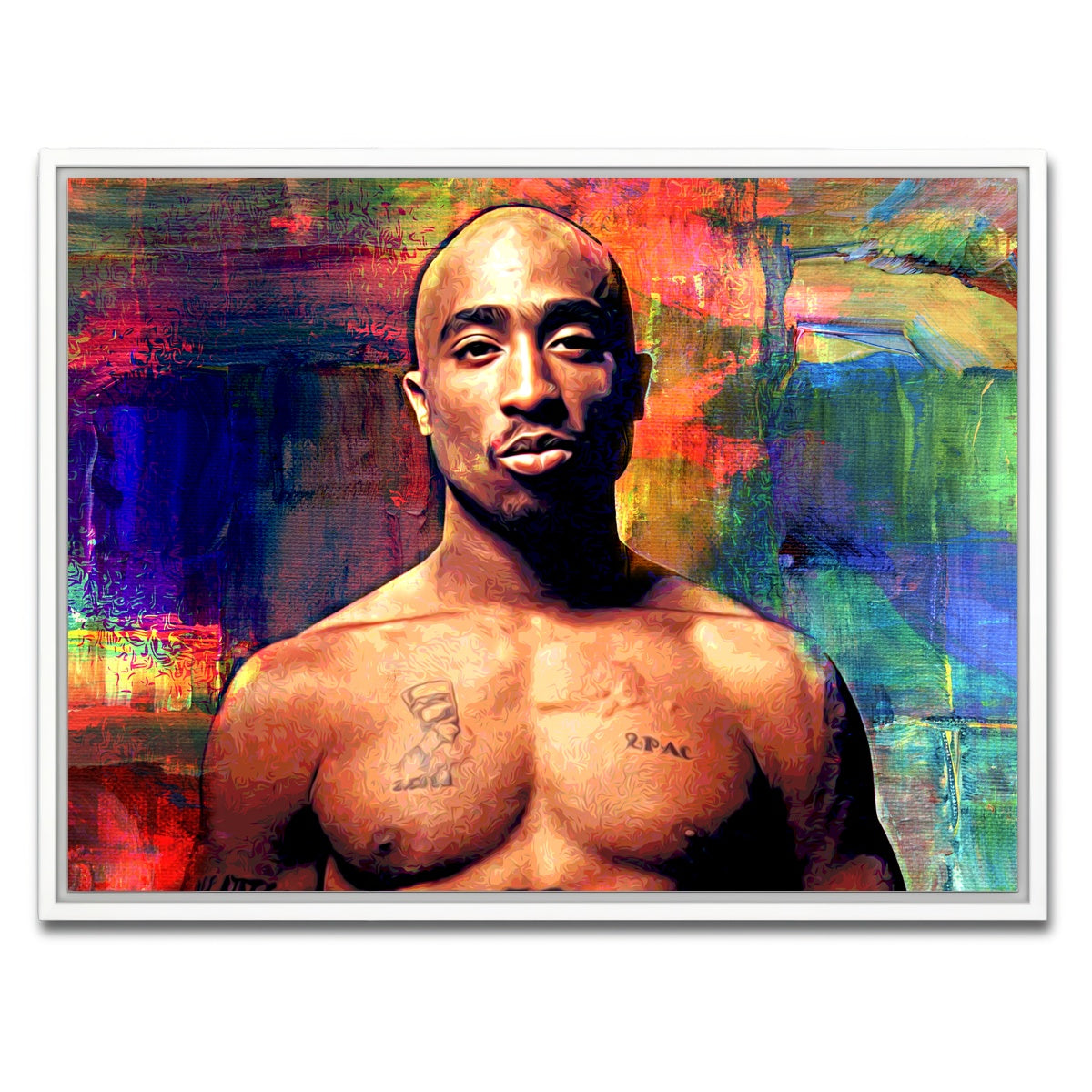 AUTO-MOCKUP WHITE | Tupac | 1 Piece | White Framed Canvas | group=4x3