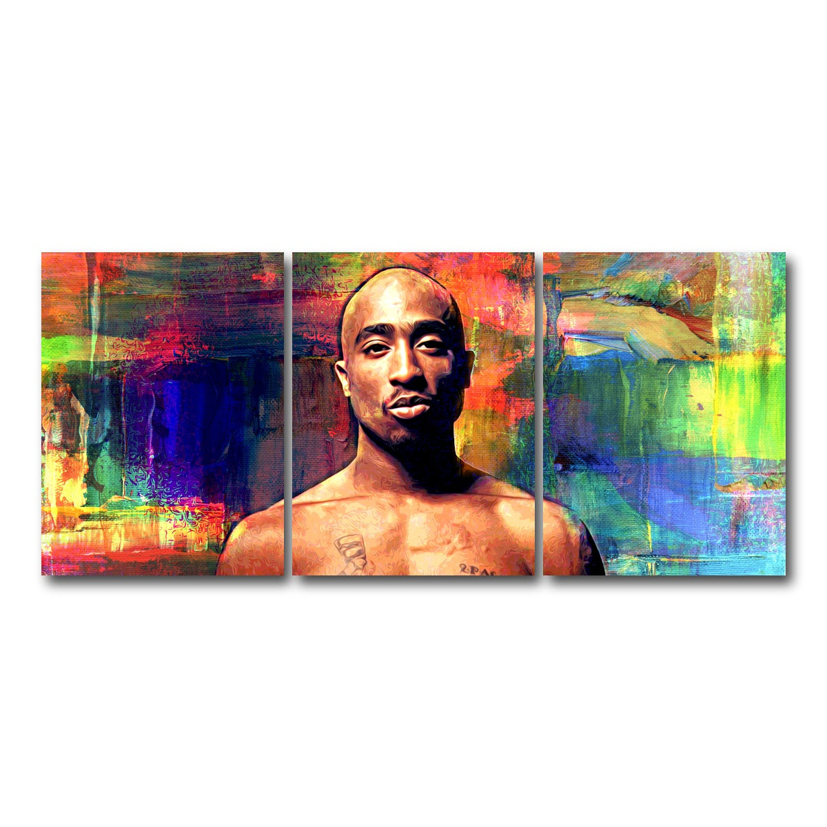 AUTO-MOCKUP WHITE | Tupac | 3 Piece | Gallery Wrap Canvas | group=18x24