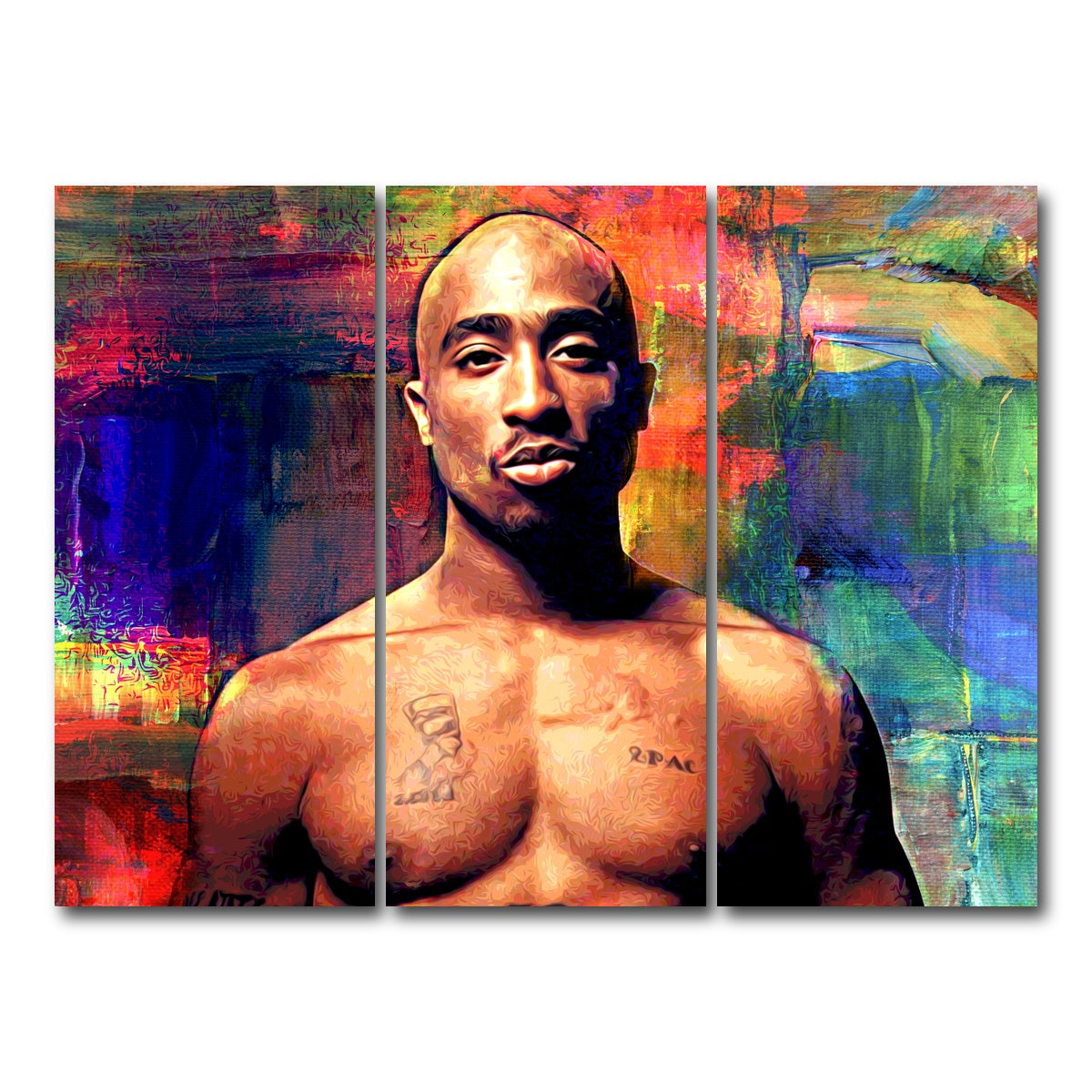 AUTO-MOCKUP WHITE | Tupac | 3 Piece | Gallery Wrap Canvas | group=8x18