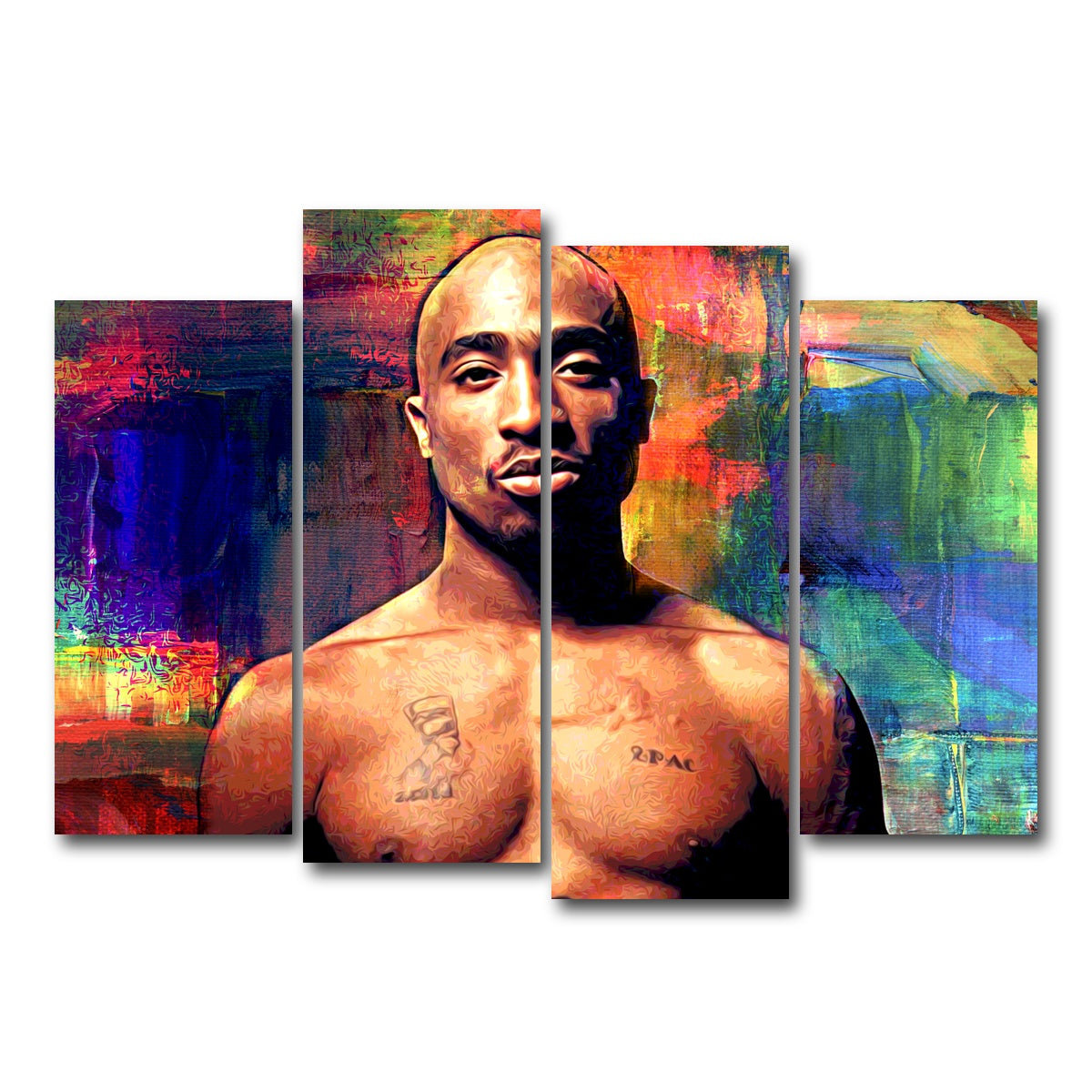 AUTO-MOCKUP WHITE | Tupac | 4 Piece | Gallery Wrap Canvas | group=4_normal