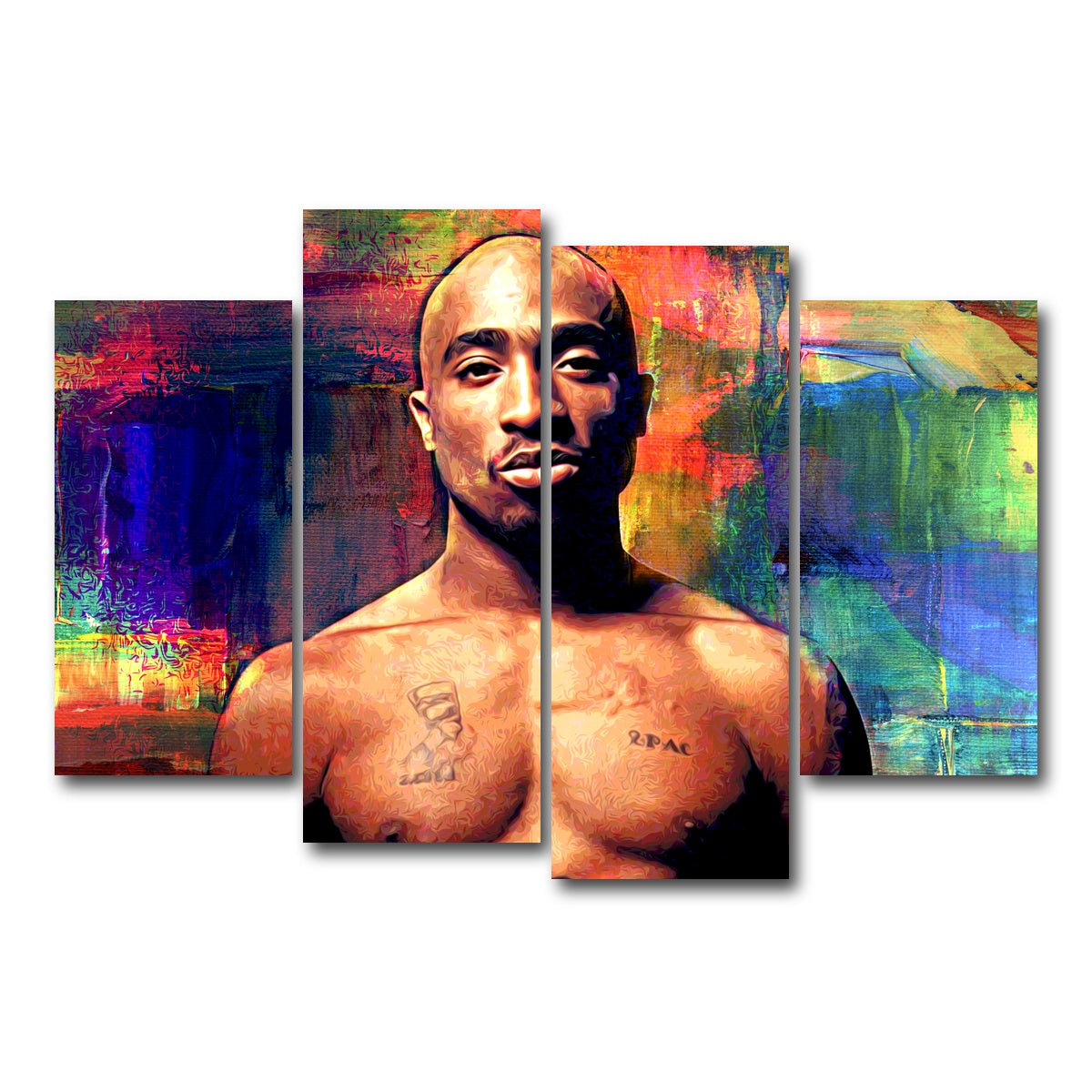 AUTO-MOCKUP WHITE | Tupac | 4 Piece | Gallery Wrap Canvas | group=4_short