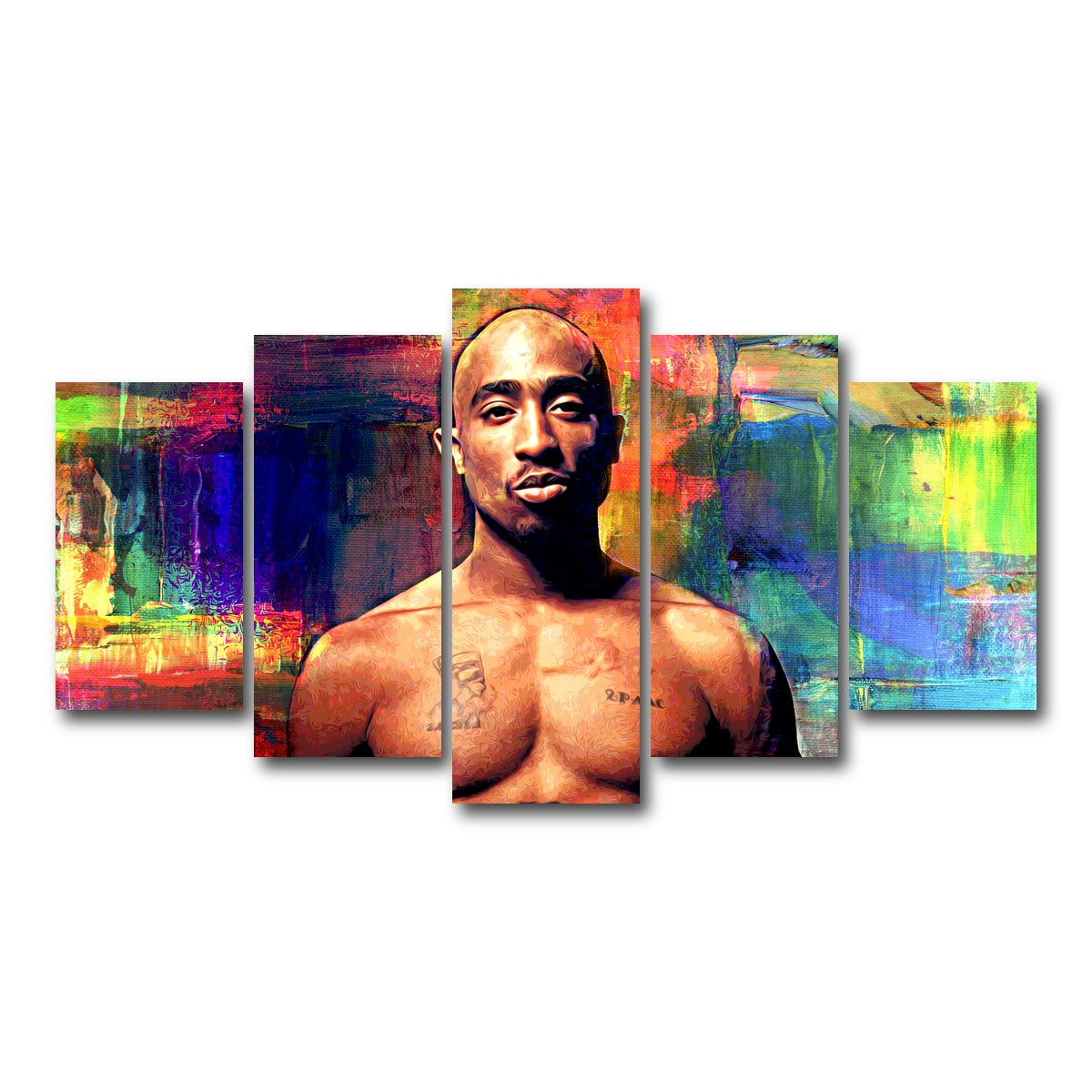 AUTO-MOCKUP WHITE | Tupac | 5 Piece | Gallery Wrap Canvas | group=5_normal