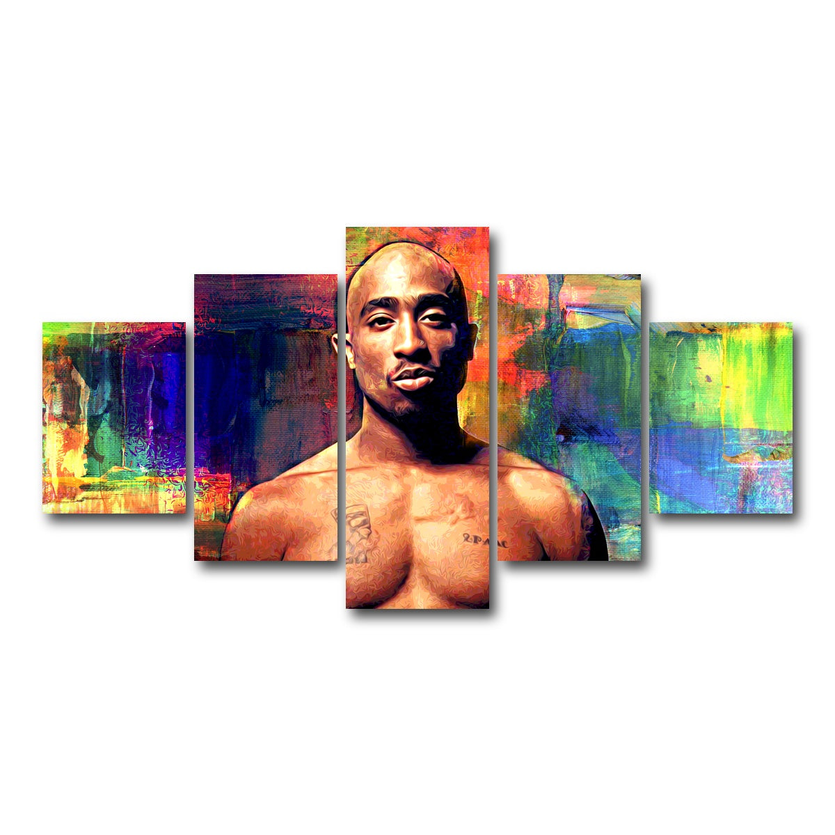 AUTO-MOCKUP WHITE | Tupac | 5 Piece | Gallery Wrap Canvas | group=5_short