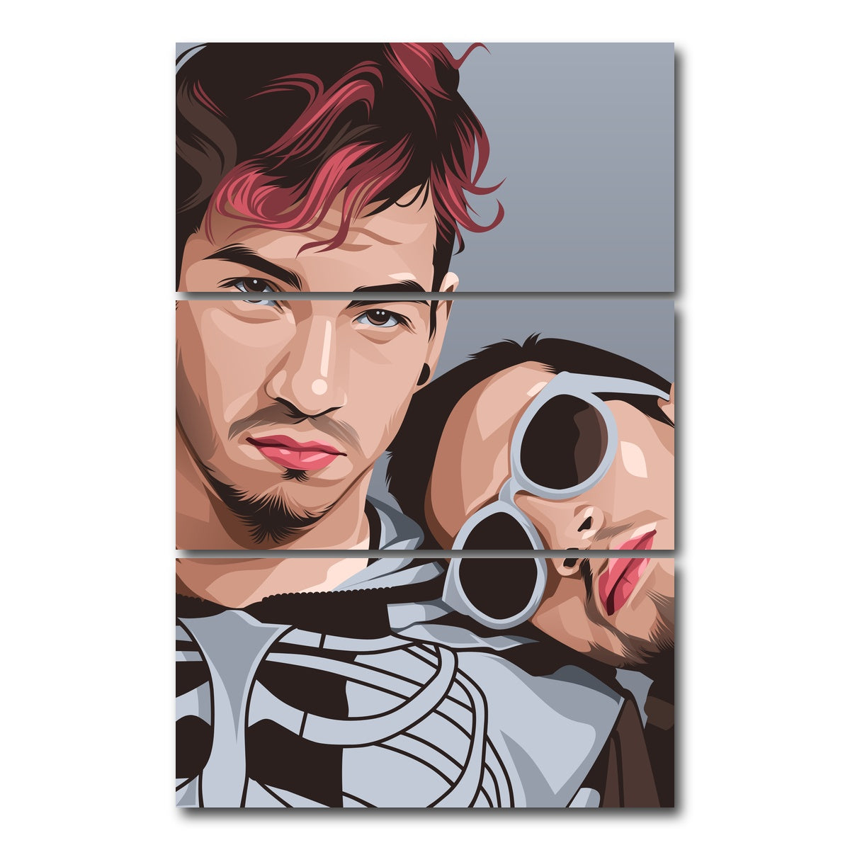 AUTO-MOCKUP WHITE | Twenty One Pilots Band | 3 Piece | Gallery Wrap Canvas | group=12x24_stacked