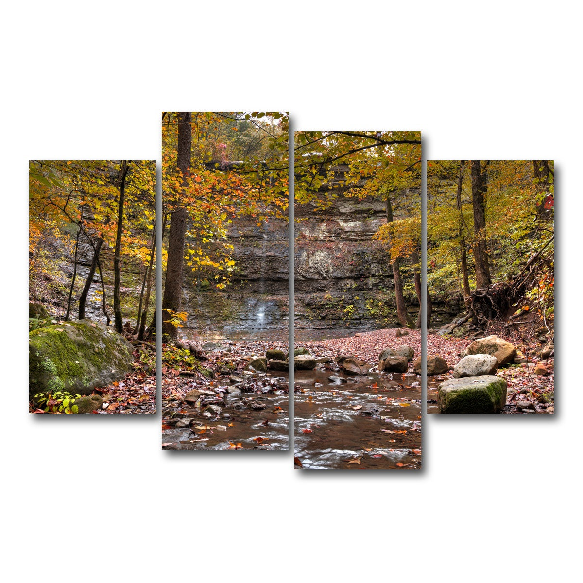 AUTO-MOCKUP WHITE | Twin Falls Autumn | 4 Piece | Gallery Wrap Canvas | group=4_short