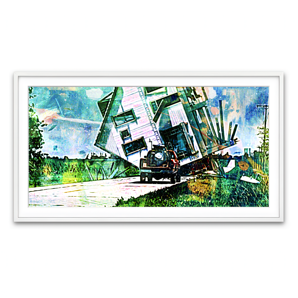 Framed Print 2x1 White