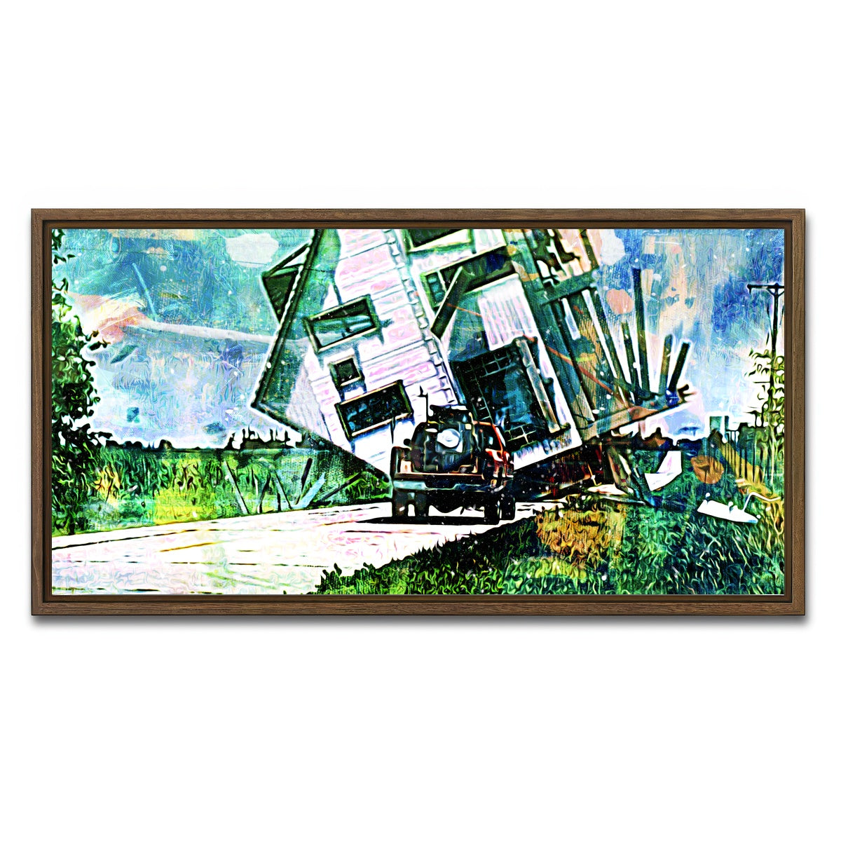 AUTO-MOCKUP WHITE | Twister | 1 Piece | Walnut Framed Canvas | group=2x1