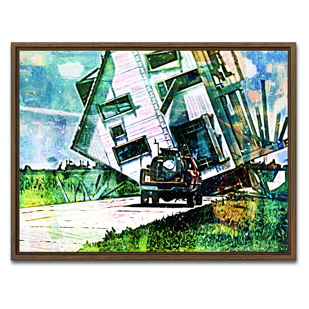 AUTO-MOCKUP WHITE | Twister | 1 Piece | Walnut Framed Canvas | group=4x3