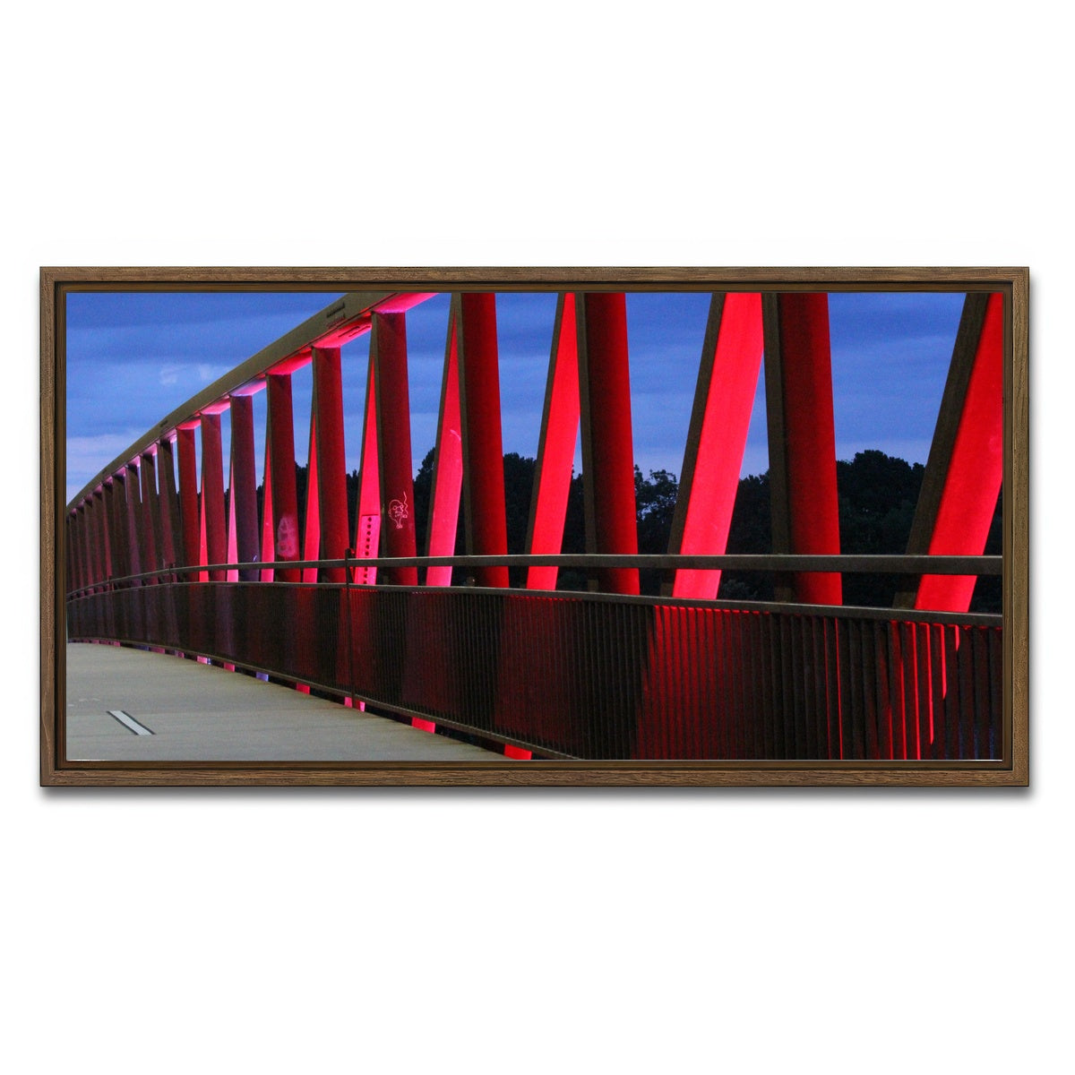 AUTO-MOCKUP WHITE | Two Rivers Park Bridge | 1 Piece | Walnut Framed Canvas | group=2x1