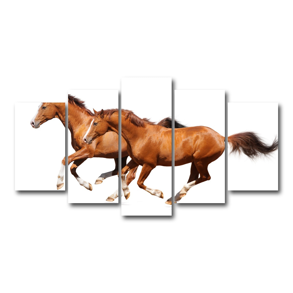 AUTO-MOCKUP WHITE | Two sorrel horses | 5 Piece | Gallery Wrap Canvas | group=5_normal