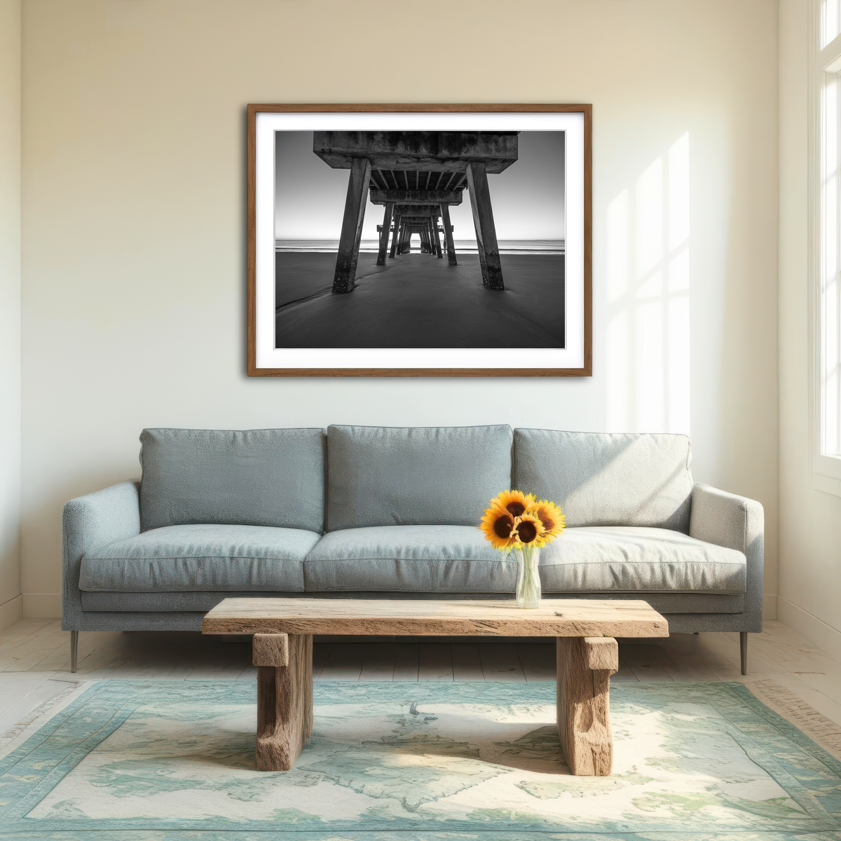 AUTO-MOCKUP ROOM | Tybee Island Black & White Wall Art
