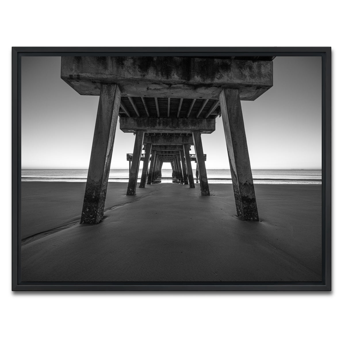 AUTO-MOCKUP WHITE | Tybee Island Black & White | 1 Piece | Black Framed Canvas | group=4x3