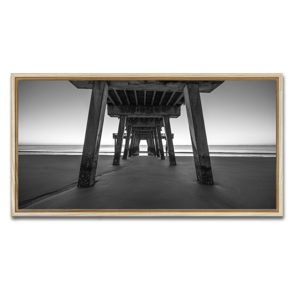 AUTO-MOCKUP WHITE | Tybee Island Black & White | 1 Piece | Natural Framed Canvas | group=2x1