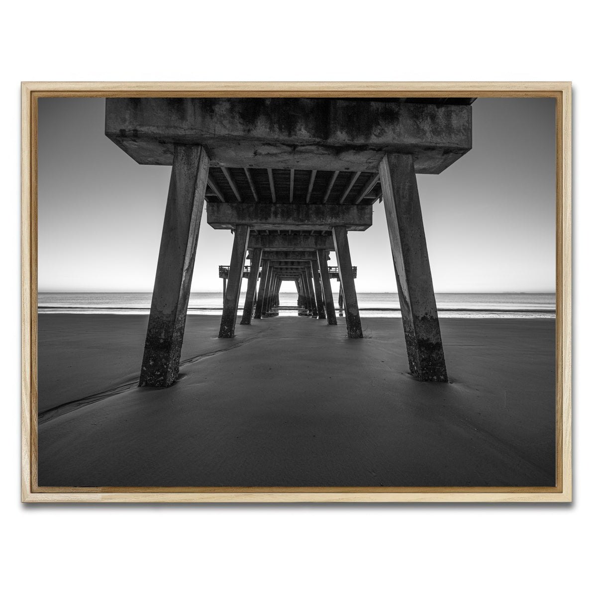 AUTO-MOCKUP WHITE | Tybee Island Black & White | 1 Piece | Natural Framed Canvas | group=4x3