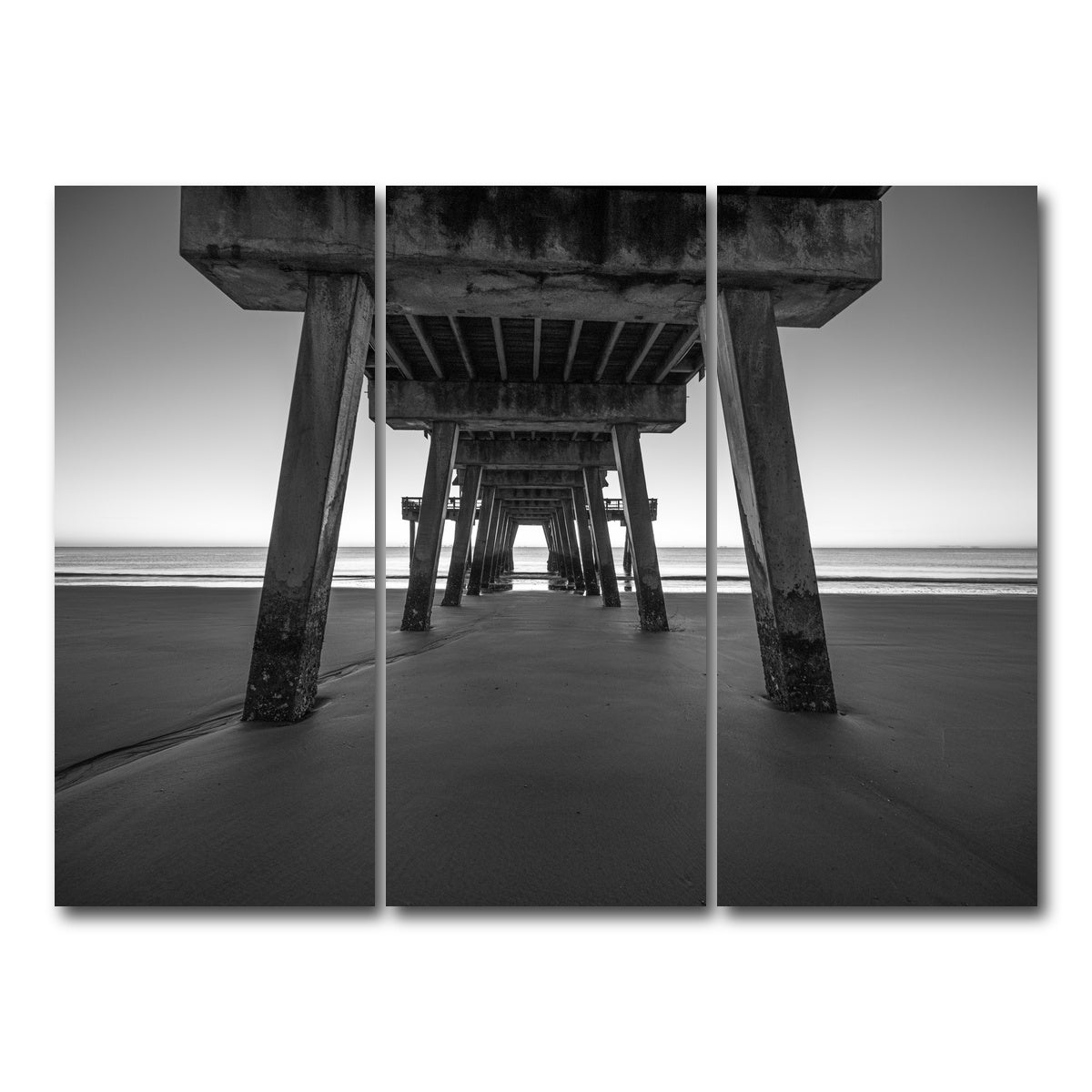 AUTO-MOCKUP WHITE | Tybee Island Black & White | 3 Piece | Gallery Wrap Canvas | group=8x18