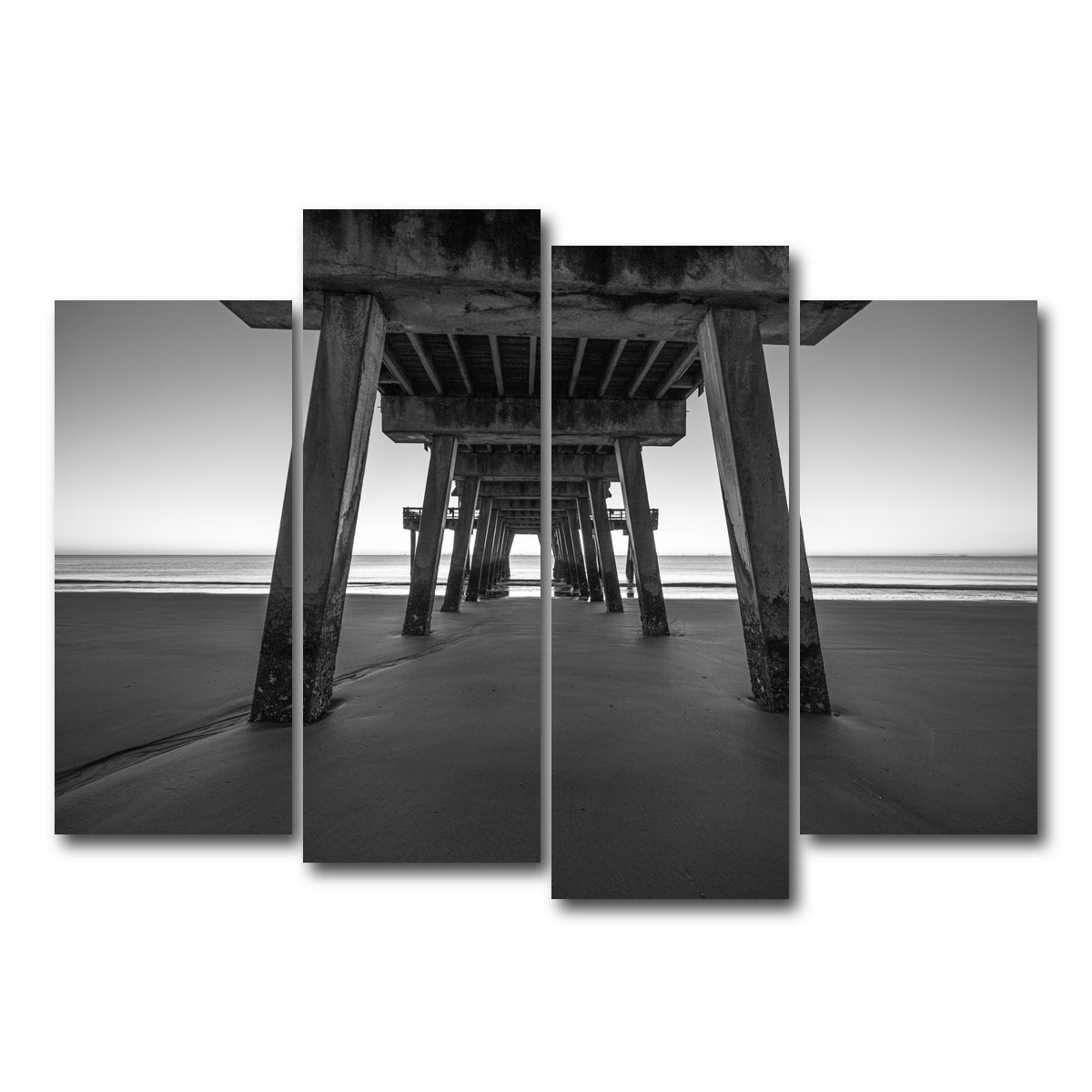 AUTO-MOCKUP WHITE | Tybee Island Black & White | 4 Piece | Gallery Wrap Canvas | group=4_normal