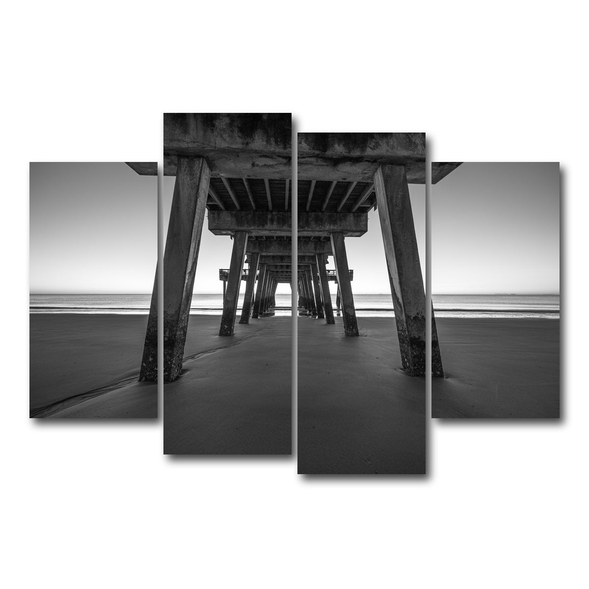 AUTO-MOCKUP WHITE | Tybee Island Black & White | 4 Piece | Gallery Wrap Canvas | group=4_short